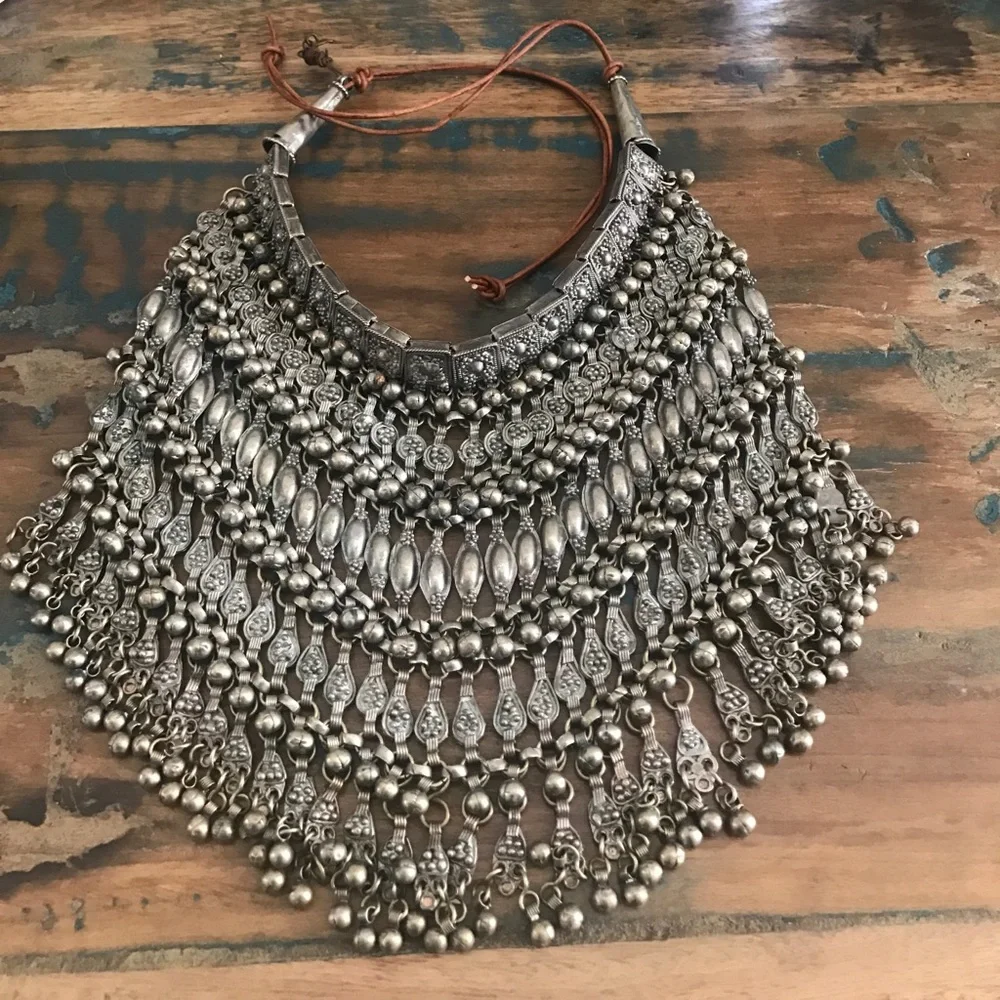 SOLD Gypsy- VTG Bohemian Festival Necklace Belly dancer Lebanon Egyptian - Picture 1 of 10